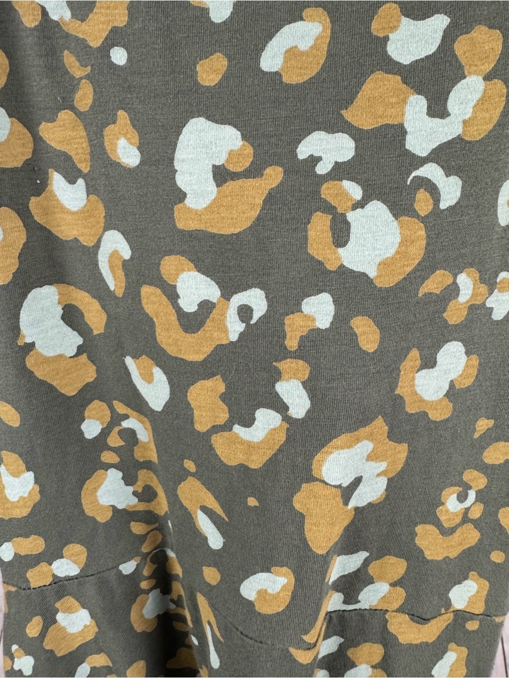 Pact Organic Cotton Fit & Flare Midi Dress Green Leopard Print Size Small - Picture 3 of 8